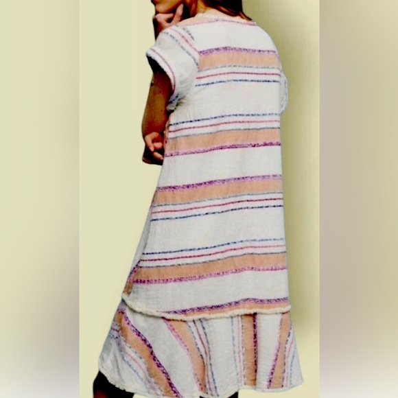 Anthropologie Holding Horses Size XSP Elira  Earth Tone Striped Tunic Dress - Picture 3 of 9
